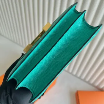 Hermes Constance 18 Handmade Bag in Menthe Lizard Leather