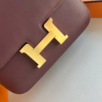 Hermes Constance 18 Handmade Bag in Bordeaux Swift Calfskin