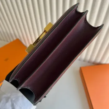 Hermes Constance 18 Handmade Bag in Bordeaux Swift Calfskin