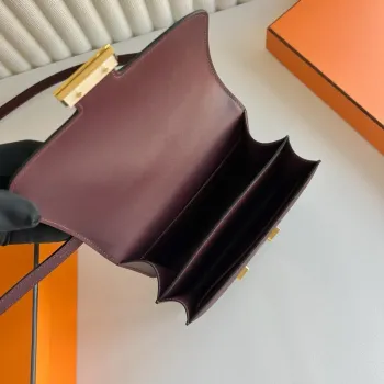 Hermes Constance 18 Handmade Bag in Bordeaux Swift Calfskin