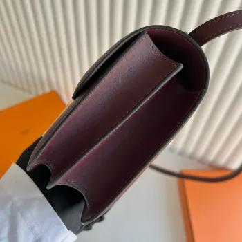 Hermes Constance 18 Handmade Bag in Bordeaux Swift Calfskin