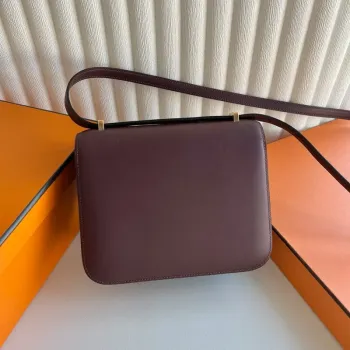 Hermes Constance 18 Handmade Bag in Bordeaux Swift Calfskin