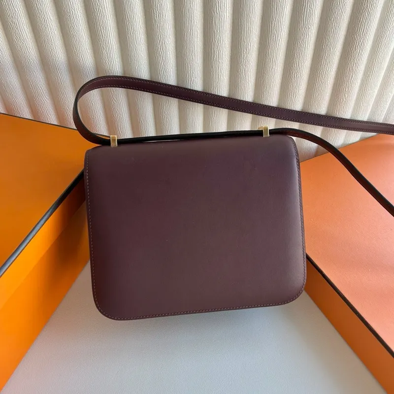 Hermes Constance 18 Handmade Bag in Bordeaux Swift Calfskin