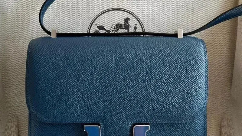 Hermes Constance Enamel 18 in Deep Blue Epsom Calfskin — Compact Handmade Luxury