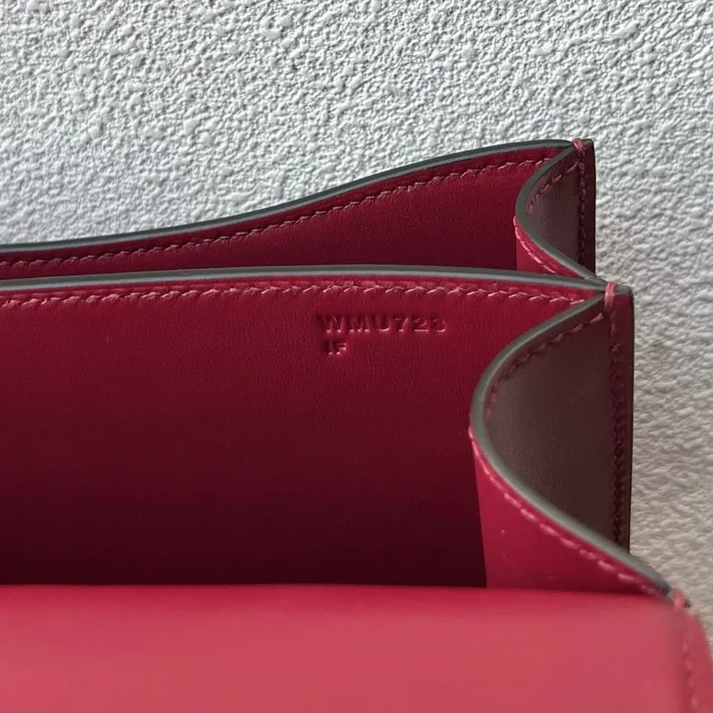 Hermes Constance Enamel 18 Handmade Bag in Rouge H Box Calfskin