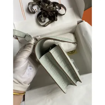 Hermes Constance 18 Handmade Bag in Gris Neve Matte Alligator Leather