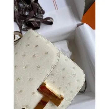 Hermes Constance 18 Handmade Bag In Parchemin Ostrich Leather