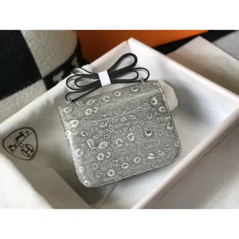 Hermes Constance 18cm Bag In Ombre Embossed Natural Lizard