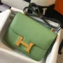 Hermes Epsom Constance 24cm Vert Criquet Handmade Bag