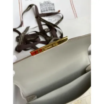 Hermes Constance 24 Handmade Bag in Pearl Grey Matte Alligator Leather