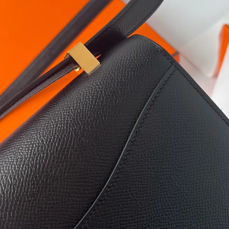 Hermes Constance 1 24 Mirror Bag In Black Epsom Calfskin