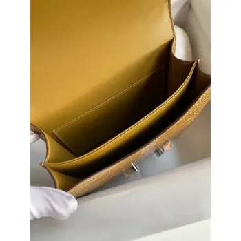 Hermes Constance 24cm Bag In Light Brown Alligator Crocodile Skin