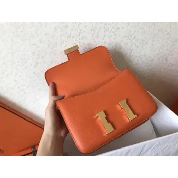 Hermes Epsom Constance 24cm Orange Handmade Bag