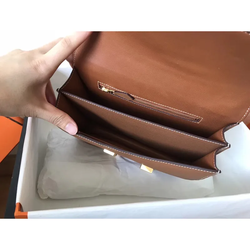 Hermes Epsom Constance 24cm Brown Handmade Bag