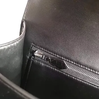 Hermes Constance 24cm Black Niloticus Crocodile