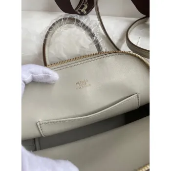 Hermes Bolide 1923 Mini Handmade Bag In Pearl Grey Chevre Mysore Leather