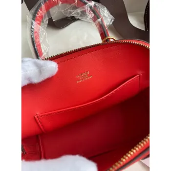 Hermes Bolide 1923 Mini Handmade Bag In Red Chevre Mysore Leather
