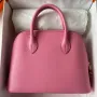 Hermes Bolide 1923 25 Handmade Bag in Rose Sakura Epsom Calfskin