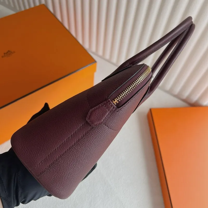 Hermes Bolide 1923 25 Handmade Bag in Bordeaux Epsom Calfskin