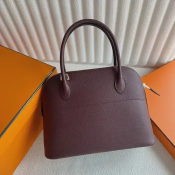Hermes Bolide 1923 25 Handmade Bag in Bordeaux Epsom Calfskin
