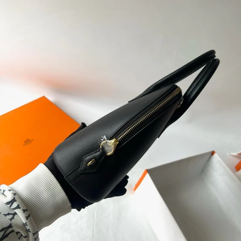 Hermes Bolide 1923 25 Handmade Bag in Black Epsom Calfskin