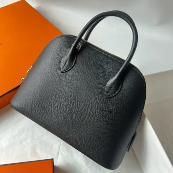 Hermes Bolide 1923 25 Handmade Bag in Black Epsom Calfskin
