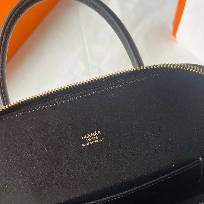 Hermes Bolide 1923 25 Handmade Bag in Black Epsom Calfskin