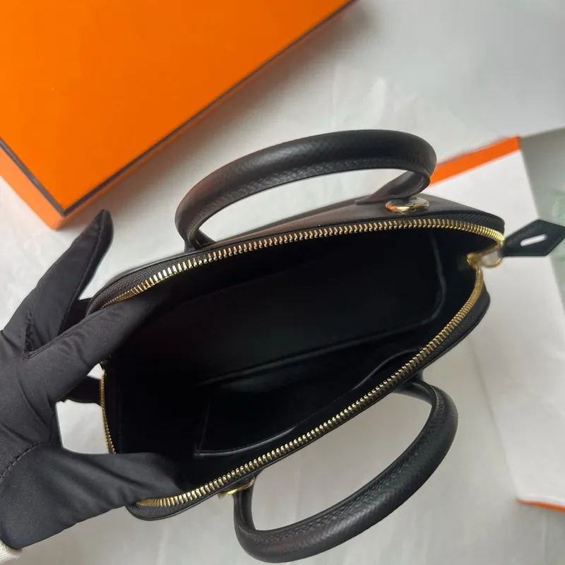 Hermes Bolide 1923 25 Handmade Bag in Black Epsom Calfskin