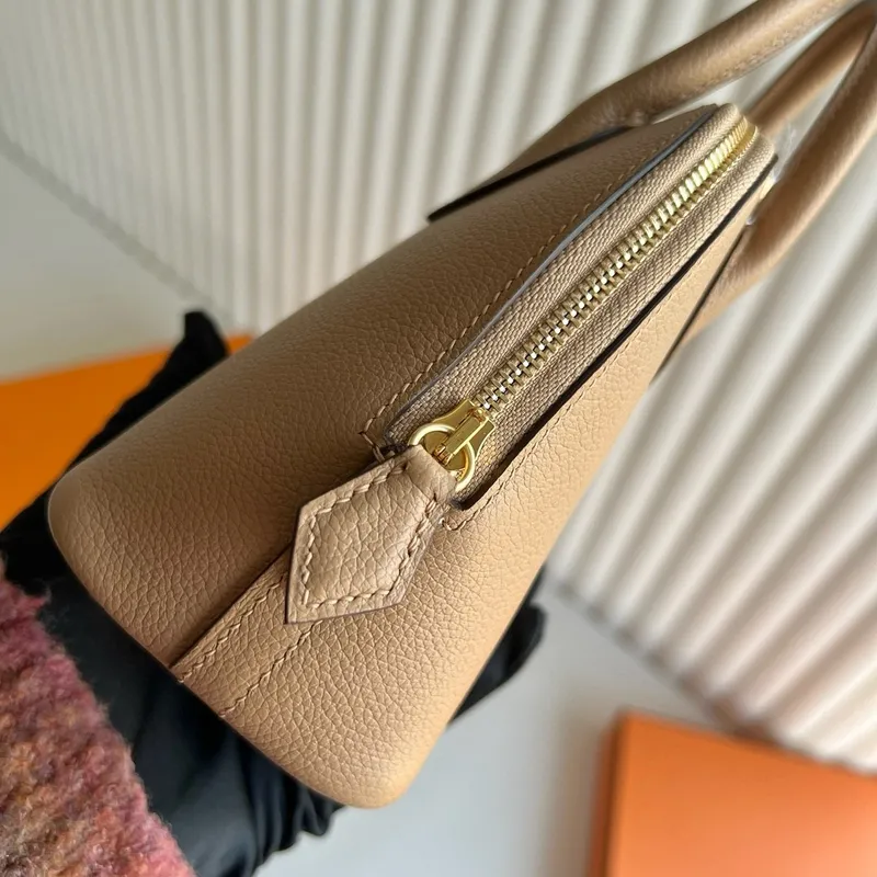 Hermes Bolide 1923 Mini Handmade Bag in Chai Evercolor Calfskin