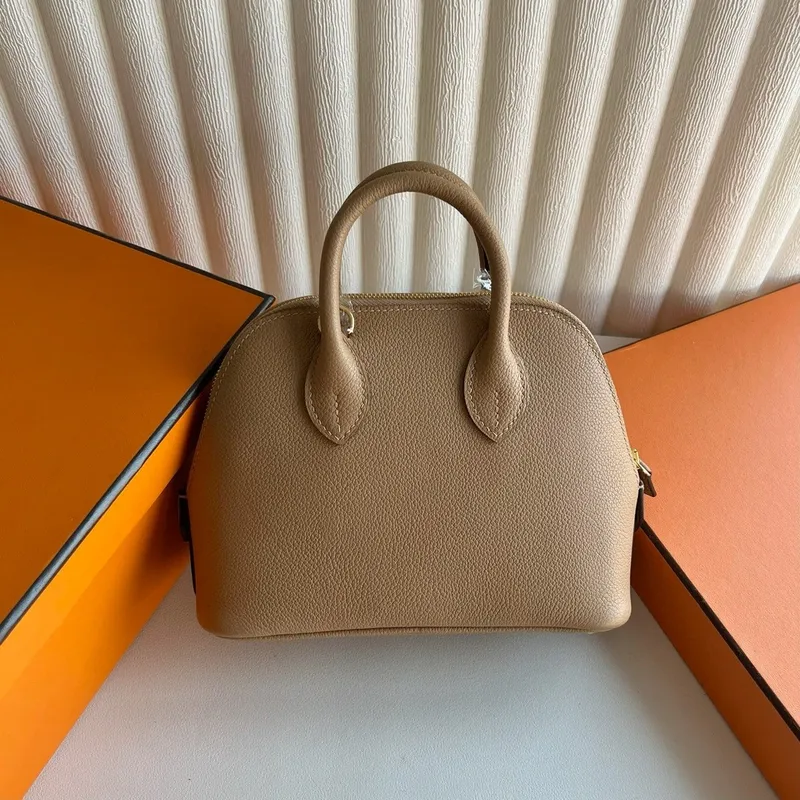 Hermes Bolide 1923 Mini Handmade Bag in Chai Evercolor Calfskin
