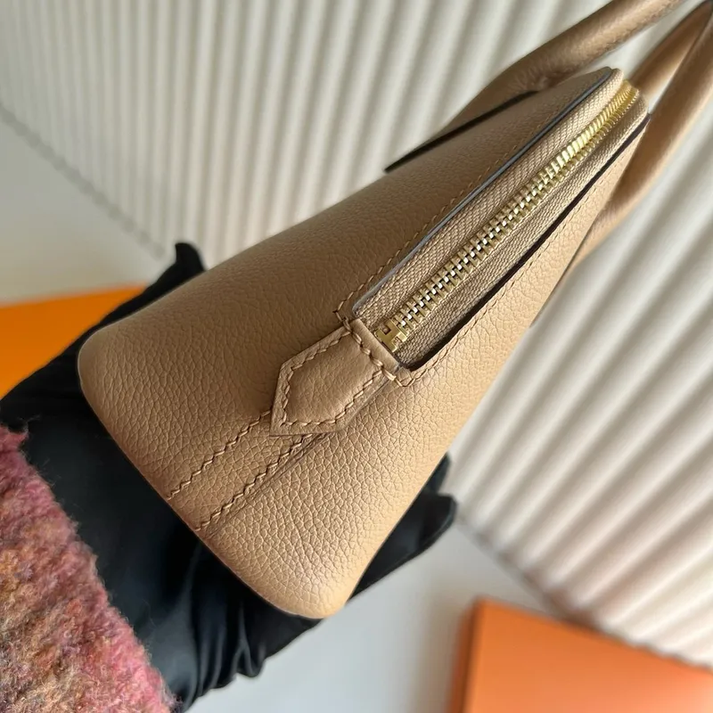 Hermes Bolide 1923 Mini Handmade Bag in Chai Evercolor Calfskin