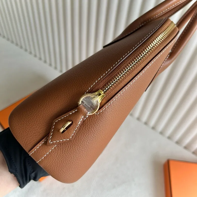 Hermes Bolide 1923 25 Handmade Bag in Gold Evercolor Calfskin