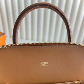Hermes Bolide 1923 25 Handmade Bag in Gold Evercolor Calfskin