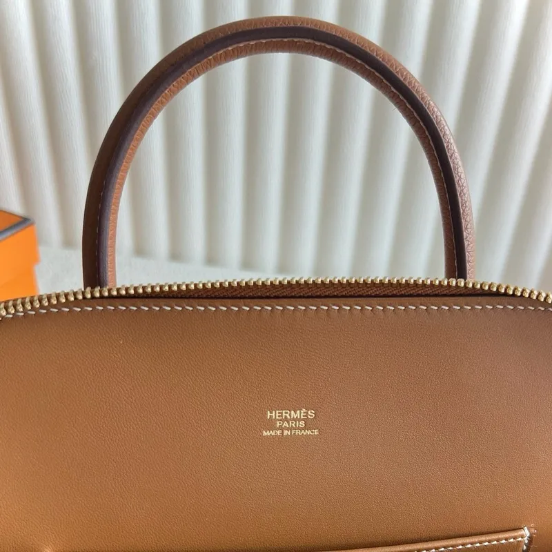 Hermes Bolide 1923 25 Handmade Bag in Gold Evercolor Calfskin