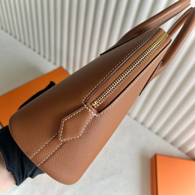 Hermes Bolide 1923 25 Handmade Bag in Gold Evercolor Calfskin