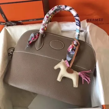 Christmas Special: Hermes Taupe Clemence Bolide 31cm — The Perfect Holiday Gift