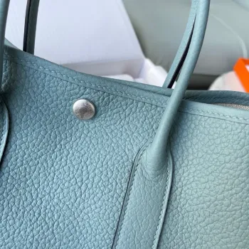 Hermes Garden Party 30 Handmade Bag in Ciel Negonda Leather