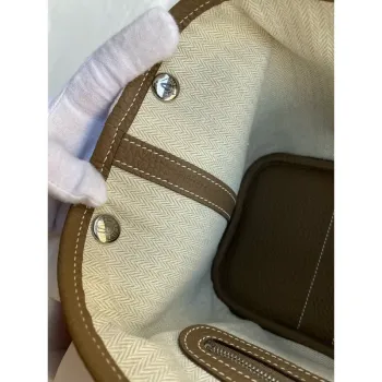 Hermes Garden Party 30 Handmade Bag in Taupe Negonda Leather