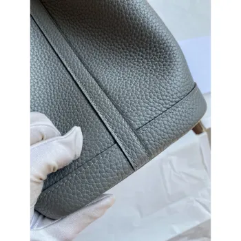 Hermes Garden Party 30 Handmade Bag in Gris Meyer Clemence Leather