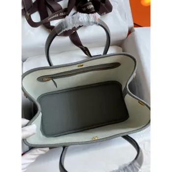 Hermes Garden Party 30 Handmade Bag in Gris Meyer Clemence Leather