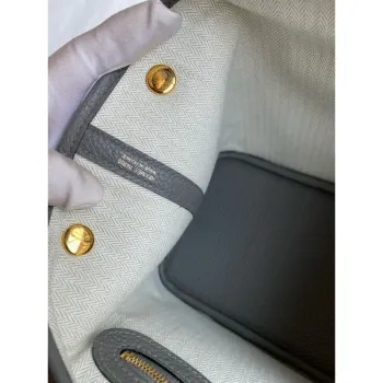 Hermes Garden Party 30 Handmade Bag in Gris Meyer Clemence Leather