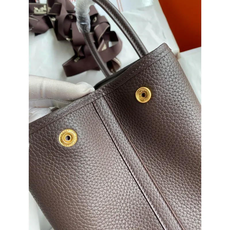 Hermes Garden Party 30 Handmade Bag in Ebene Clemence Leather