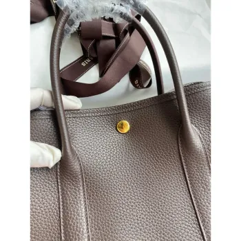 Hermes Garden Party 30 Handmade Bag in Ebene Clemence Leather