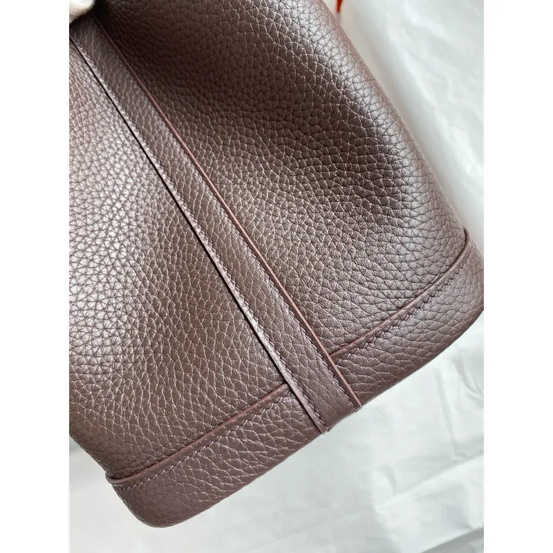 Hermes Garden Party 30 Handmade Bag in Ebene Clemence Leather