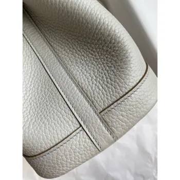 Hermes Garden Party 30 Handmade Bag in Pearl Grey Clemence Leather