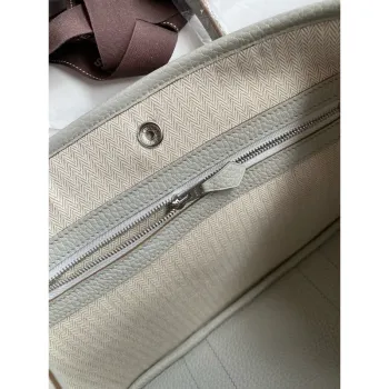 Hermes Garden Party 30 Handmade Bag in Pearl Grey Clemence Leather