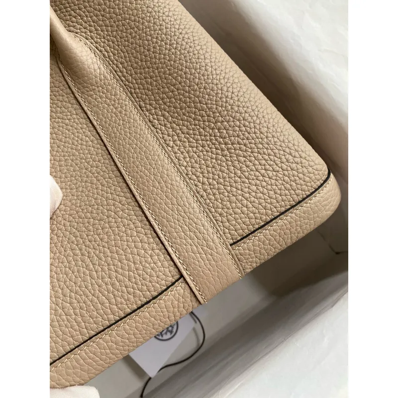 Hermes Garden Party 30 Handmade Bag in Gris Tourterelle Clemence Leather