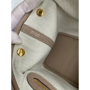Hermes Garden Party 30 Handmade Bag in Gris Tourterelle Clemence Leather