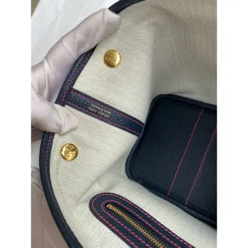 Hermes Garden Party 30 Handmade Bag in Blue Nuit Clemence Leather