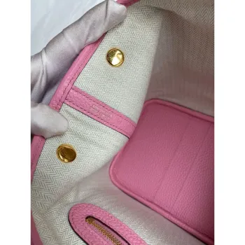 Hermes Garden Party 30 Handmade Bag in Rose Sakura Clemence Leather